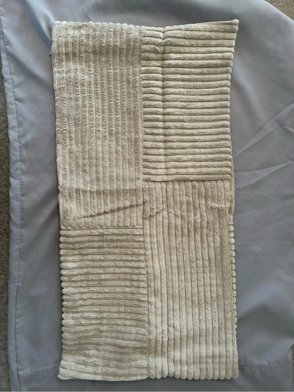 Set of 2 Grayish Brown Ribbed Velour textured Rectangle Pillow Covers. 24 x 12